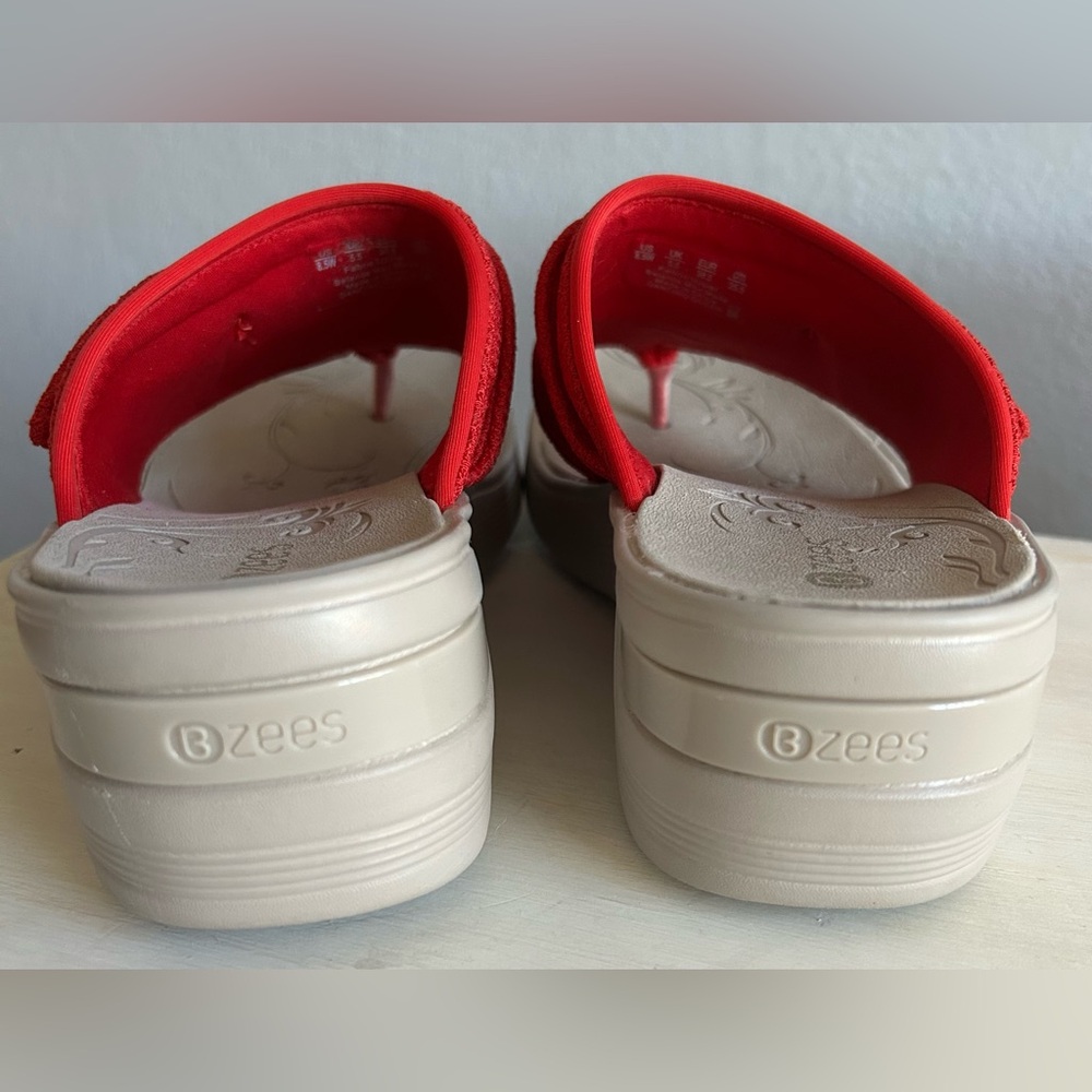 BZees red platform flip flop thong sandals, women’s size 8.5. EUC - Picture 4 of 7